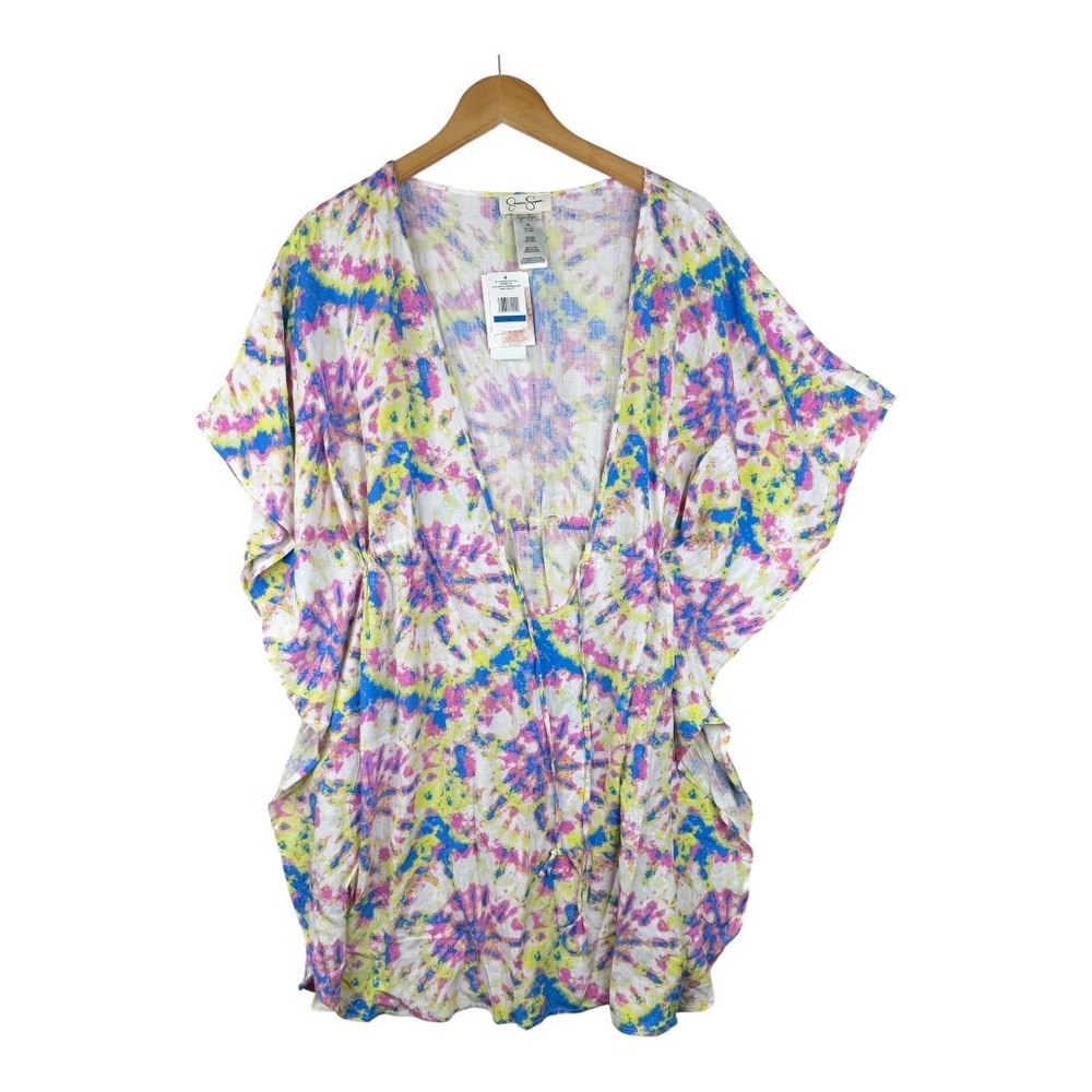 $78 Jessica Simpson Standard Basic Swim Bathing Suit Cover Up Yellow‎ Size XL